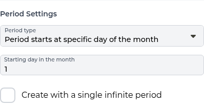 Period start date settings