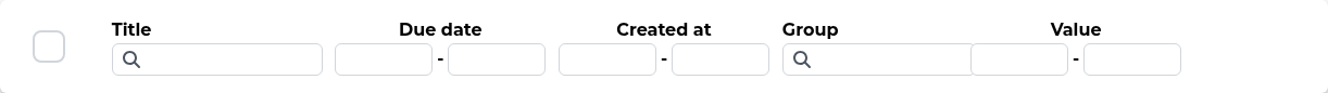 Screenshot: Filter transactions